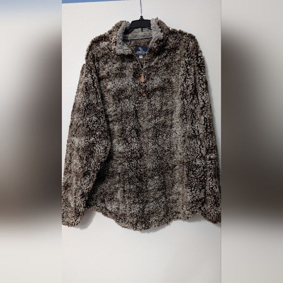 Simply Southern Jackets & Blazers - Simply Southern XXL Frosted Faux Fur Sherpa Quarter-Zip Pullover Jacket